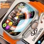 ساعة ذكية HK8 Pro Max 2.12 "شاشة AMOLED Ultra Series 8 ذاكرة 49 مللي متر 256 ميجا بايت بطارية 320 مللي أمبير بوصلة NFC مقاومة للماء IP68 شحن لاسلكي أسود شاشة True AMOLED